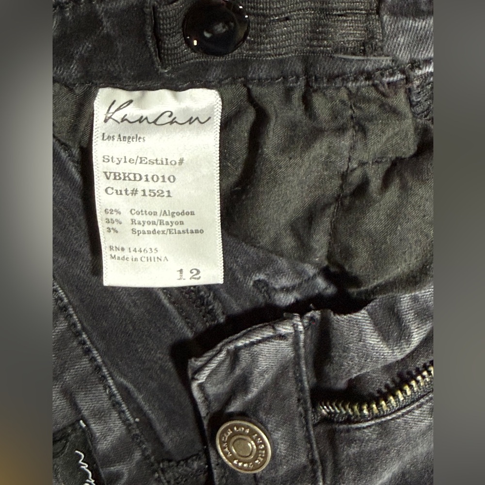 Kancan Kids Black Skinny Jeans Size 12 – Adjustable Waist – Stretch Denim - Picture 4 of 11